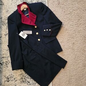 Vintage 90s Jones New York Skirt Blazer Suit Set Wool Preppy Academia Wmns 4 NWT